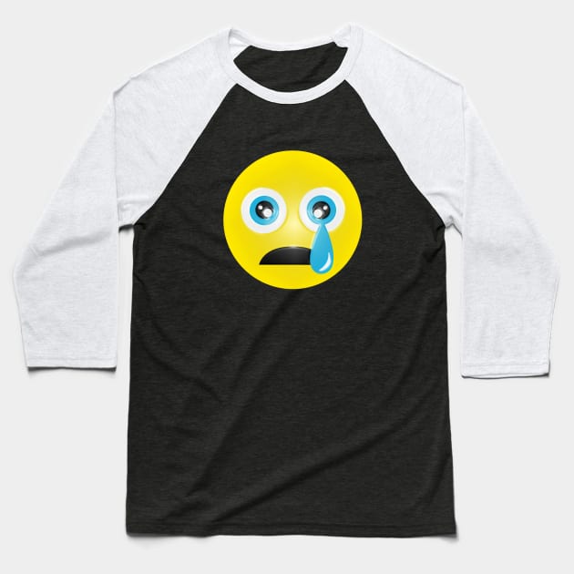 Sad emoji Baseball T-Shirt by cariespositodesign